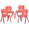 Flash Furniture Red Plastic Stackable School Chair with 13.25'' Seat Height, PK4 4-YU-YCX4-004-RED-GG - alternate 6